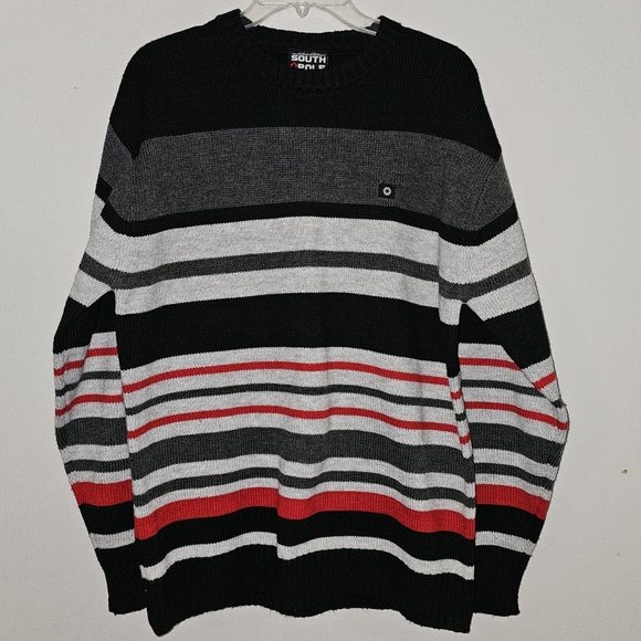 Vtg. South Pole Authentic Collection Men's Striped Baggy Pullover Sweater Size M - Picture 1 of 6